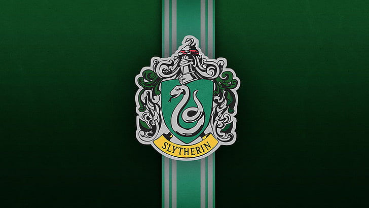 Brasão da casa de Salazar Slytherin, a Sonserina, em Harry Potter