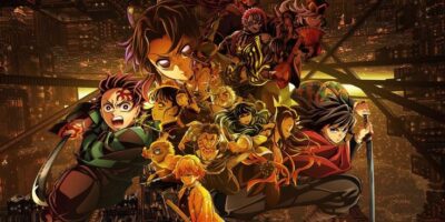 Pôster oficial de Demon Slayer: Castelo Infinito no Anime Night Cinemark