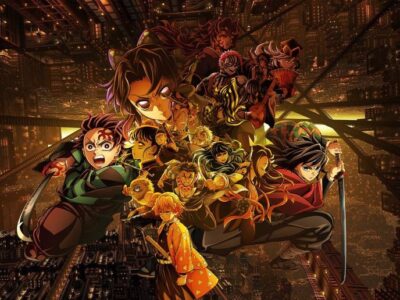 Pôster oficial de Demon Slayer: Castelo Infinito no Anime Night Cinemark
