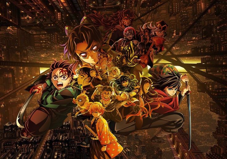 Pôster oficial de Demon Slayer: Castelo Infinito no Anime Night Cinemark