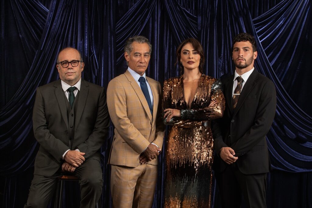 Elenco de Os Donos do Jogo com André Lamoglia e Juliana Paes